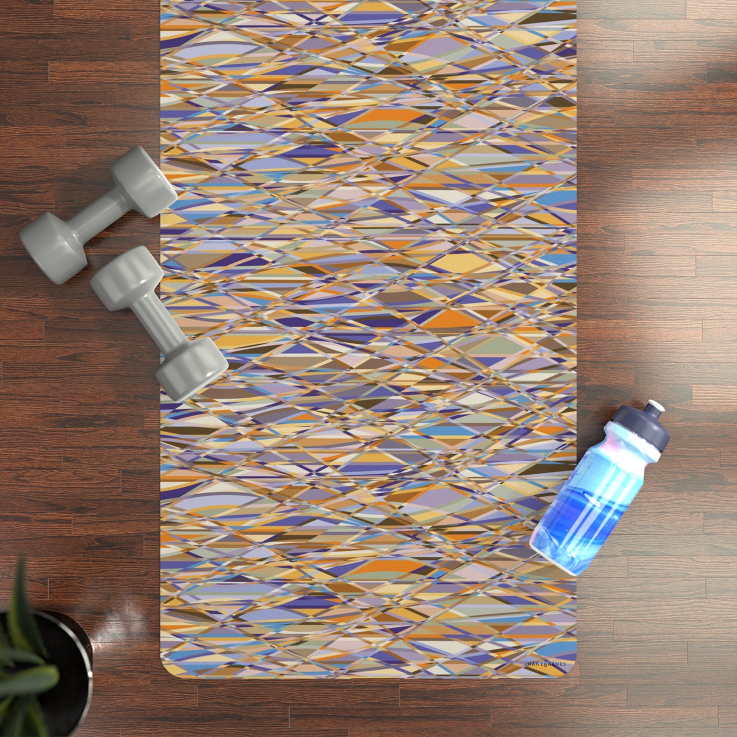 Rubber Yoga Mat THAT'S A WRAP" col Sedona -  Jhane Barnes custom design