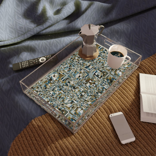 Acrylic Serving Tray "QUAD" color Mint Chocolate