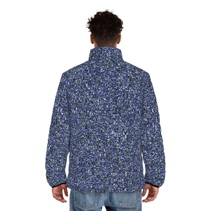 Men's Puffer Jacket "CAMOU-SCHATT" col. Cobalt Pulse - Jhane Barnes custom design