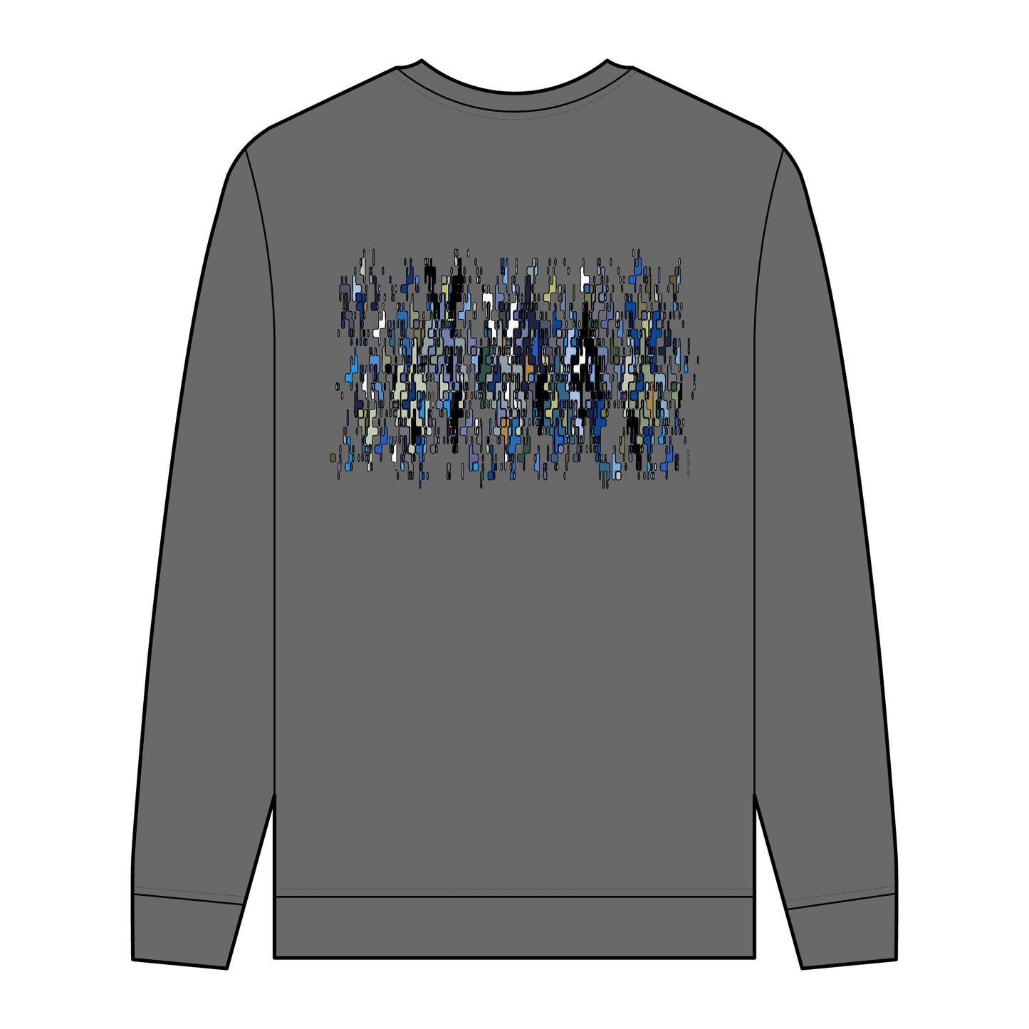 Men's Organic Sweatshirt with Circuit Pattern - Eco-Friendly Style