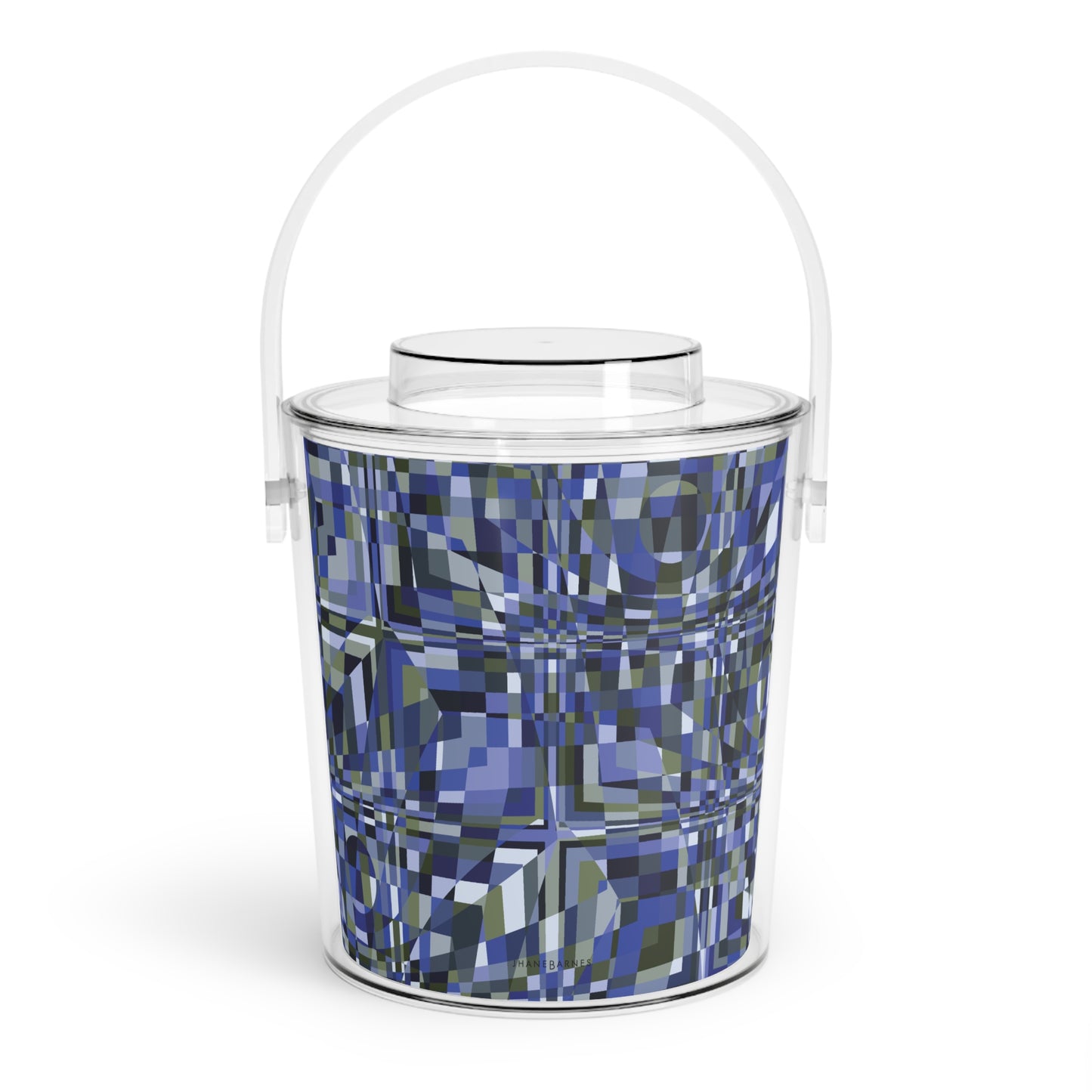 Ice Bucket with Tongs "QUAD" col. Cobalt Pulse - design by Jhane Barnes