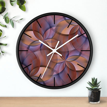 "FLORA" col Red Rock  -  Jhane Barnes custom designed Wall Clock. *Click to select your base color + hands that best matches your space