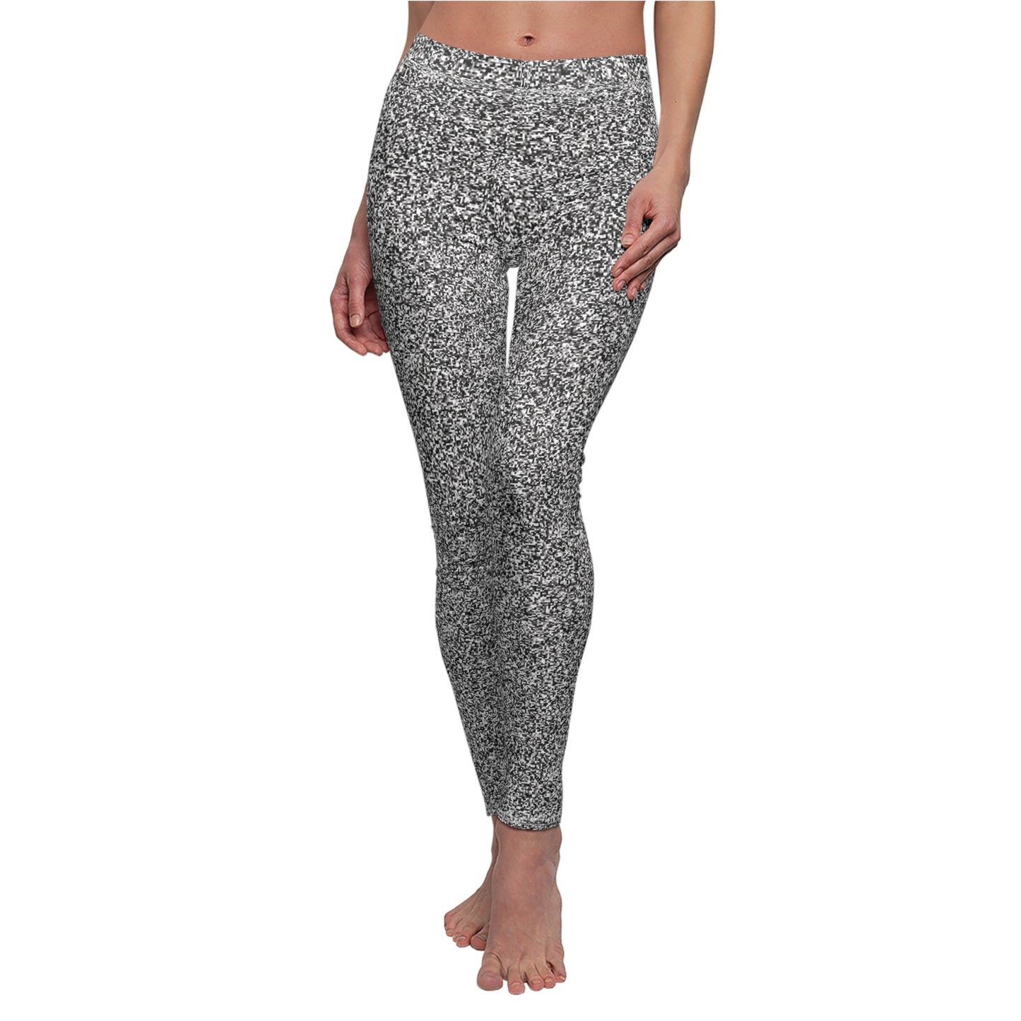 Women's Cut & Sew Casual Leggings "MAGIC SQUARE" col. Black & White