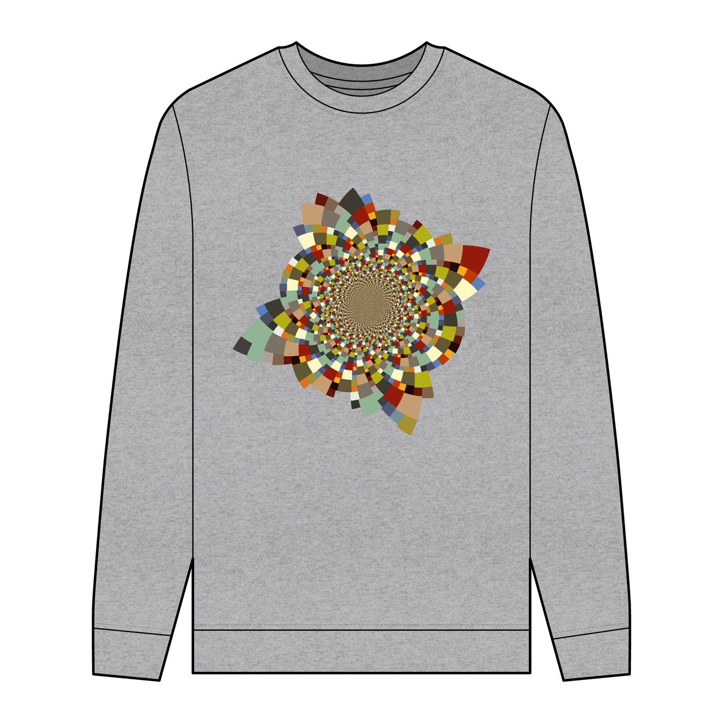 Men's Organic Sweatshirt with Schatt Inversion Pattern - Eco-Friendly Style