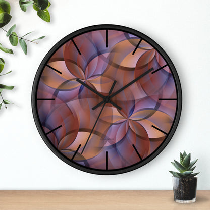 "FLORA" col Red Rock  -  Jhane Barnes custom designed Wall Clock. *Click to select your base color + hands that best matches your space