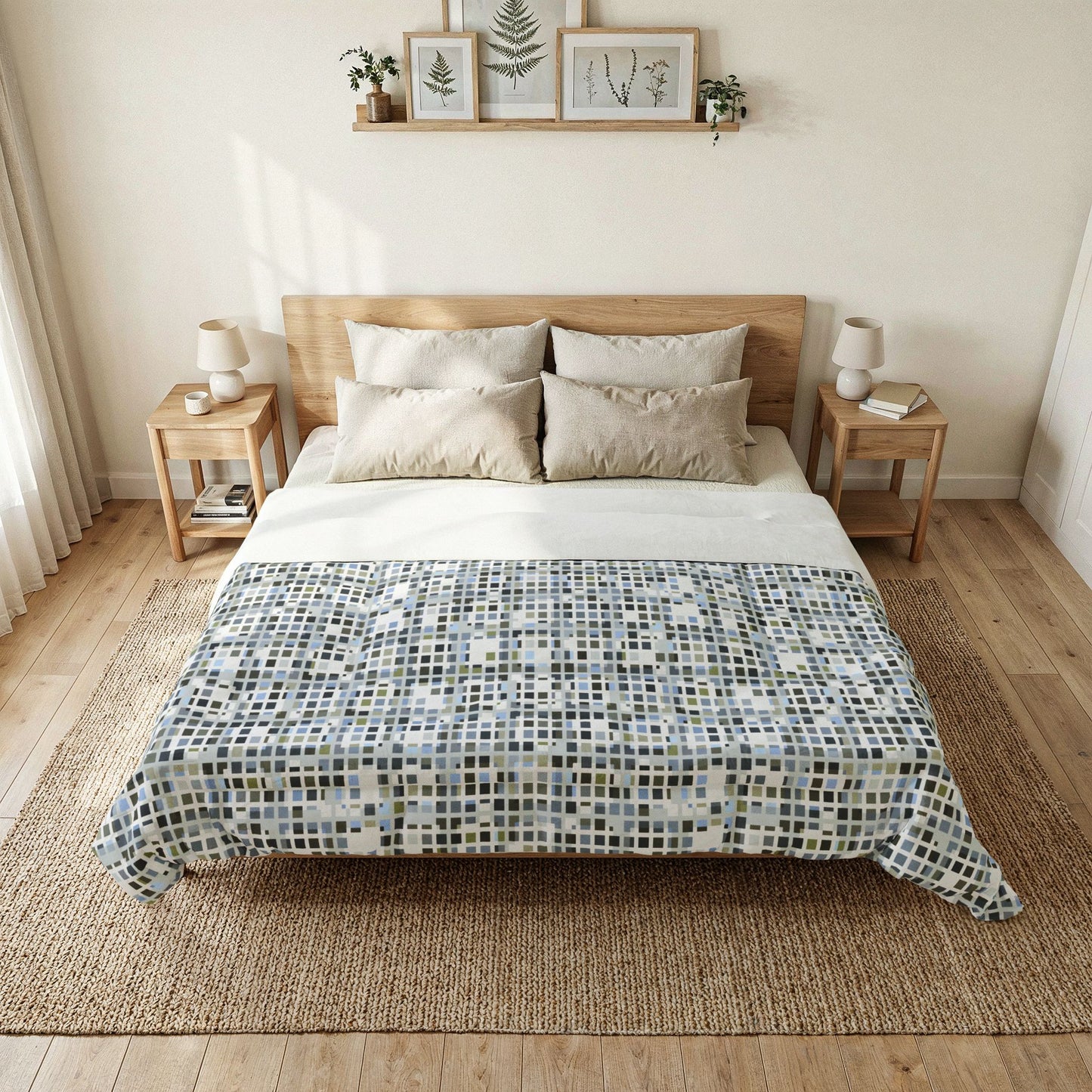 Cotton Comforter "SQUARZE" col. Slate Brigade