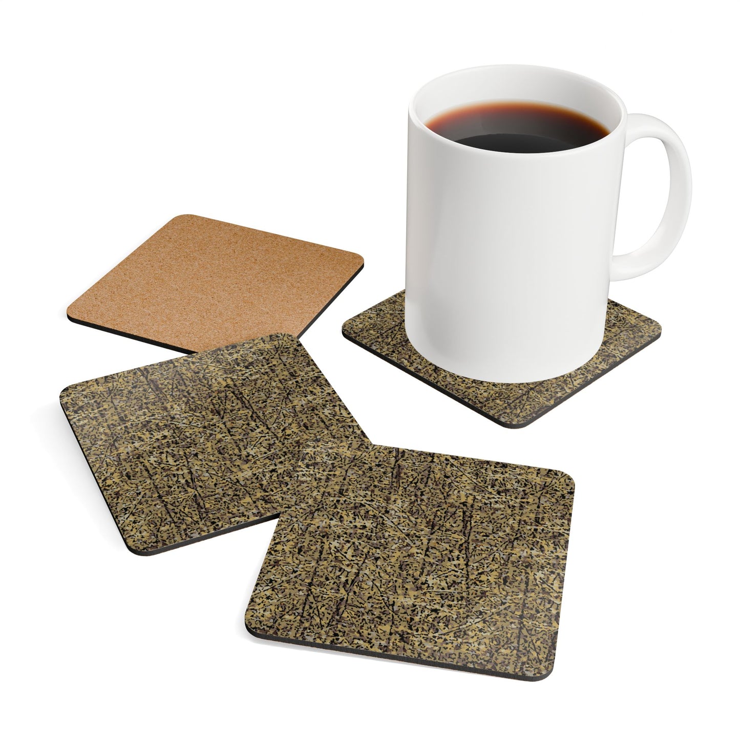 Corkwood Coaster Set  (4 pcs)  "BRANCHES"