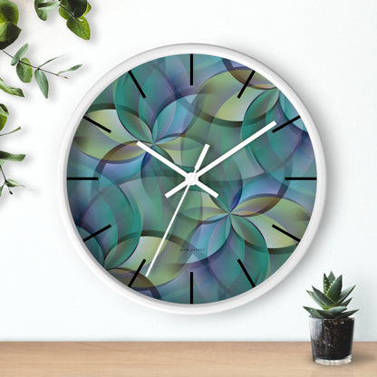 "FLORA" col Heavenly  -  Jhane Barnes custom designed Wall Clock. *Click to select your base color + hands that best matches your space