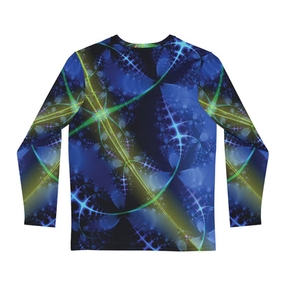 Men's Brushed poly Tee "BLUE NEWTON" Design (long sleeve)