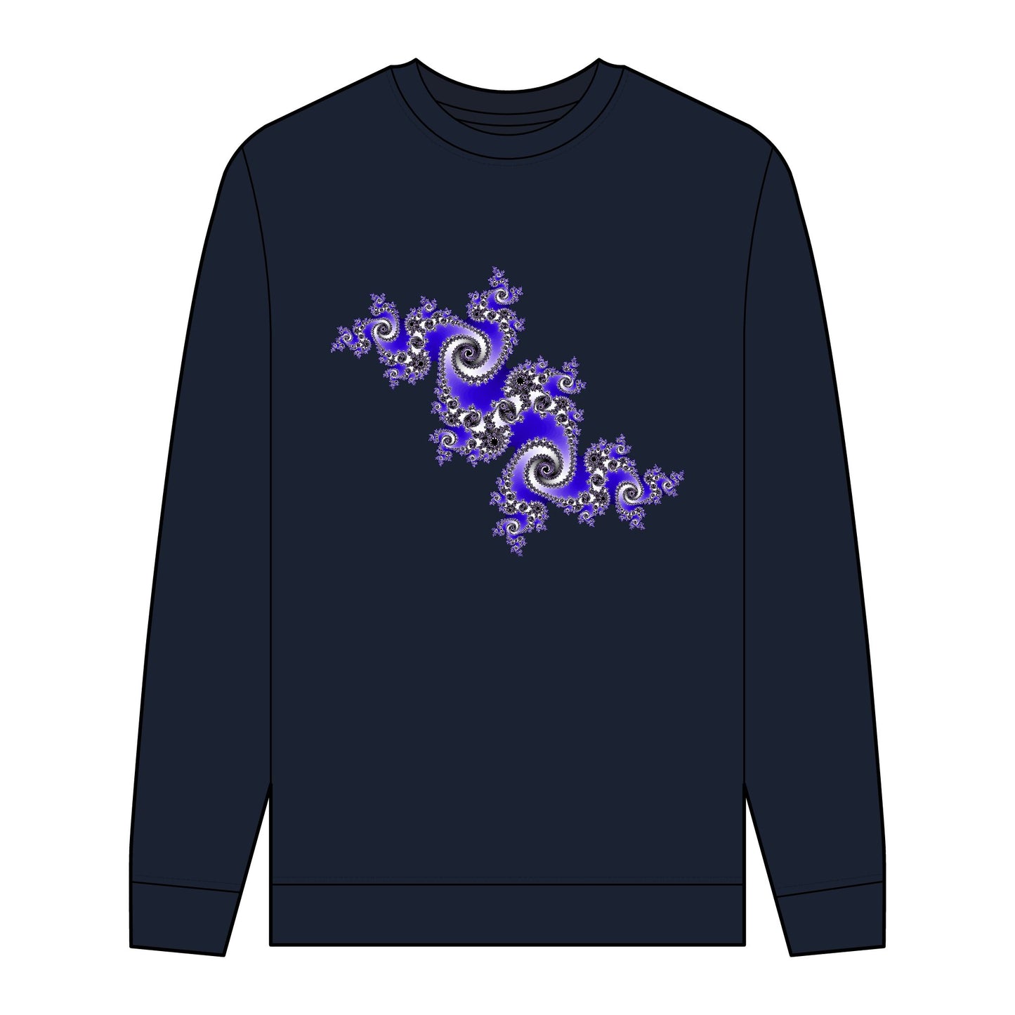 Men's Organic Sweatshirt with Fractal Pattern - Eco-Friendly Style