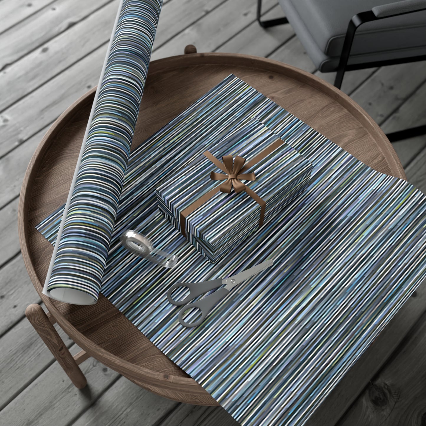 "BANDWIDTH STRIPE" Blue - Gift Wrap Paper