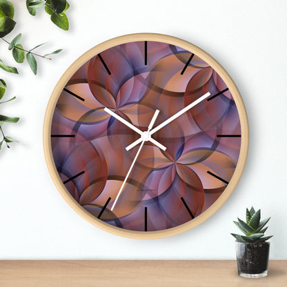 "FLORA" col Red Rock  -  Jhane Barnes custom designed Wall Clock. *Click to select your base color + hands that best matches your space