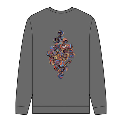 Men's Organic Sweatshirt with Fractal Medallion Pattern - Eco-Friendly Style