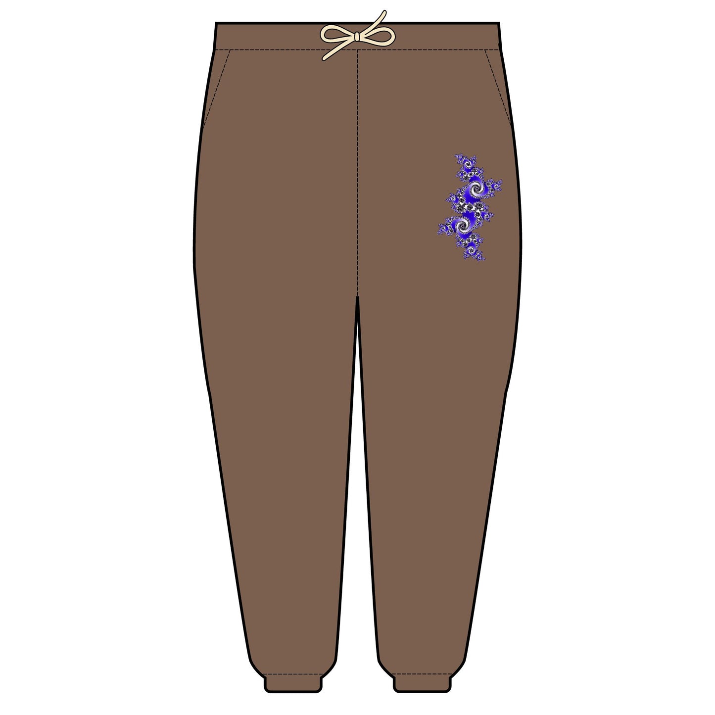 Unisex Fleece Sweatpants "FRACTAL"  Cozy Lounge Wear