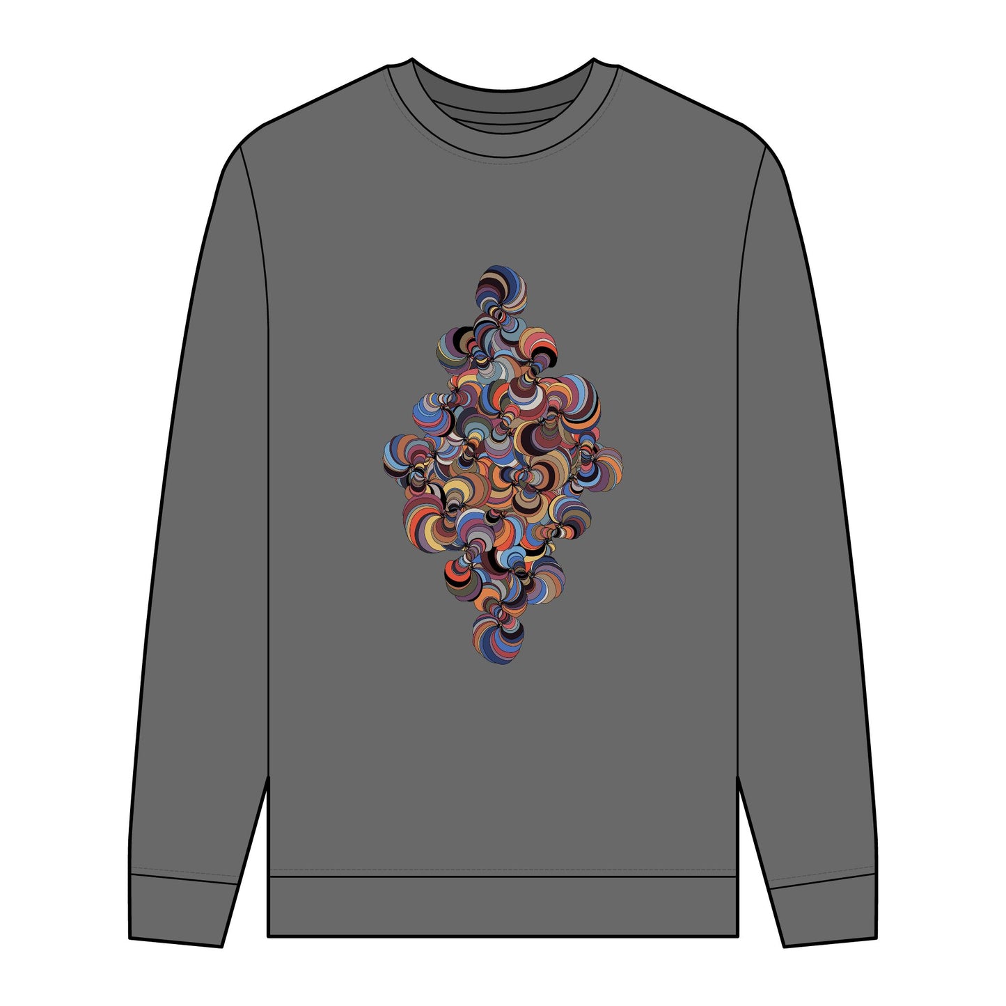 Men's Organic Sweatshirt with Fractal Medallion Pattern - Eco-Friendly Style