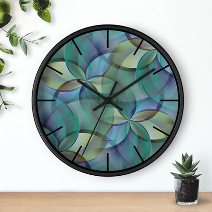 "FLORA" col Heavenly  -  Jhane Barnes custom designed Wall Clock. *Click to select your base color + hands that best matches your space