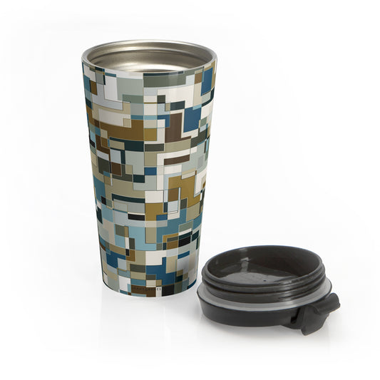 "POLYOMINOES"  Col Mint Chocolate - Stainless Steel Travel Mug