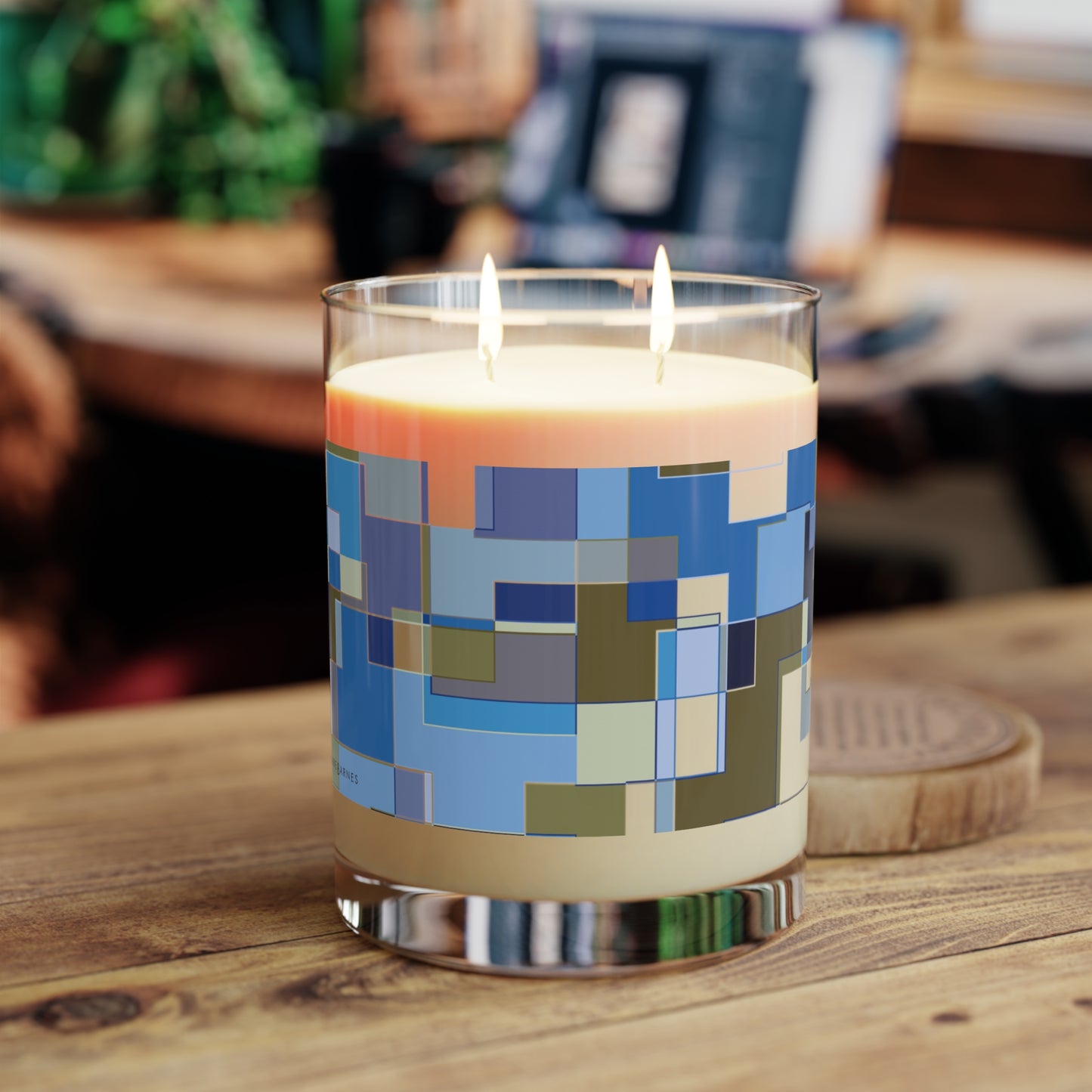 "POLYOMINOES" col. Blue Jeans  Scented Candle - choose from three scents, 11oz