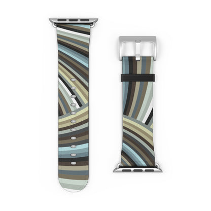 Vibrant Watch Band "STRIPE INVERSION" col. Mint Chocolate Sport Strap for Fitness Lovers