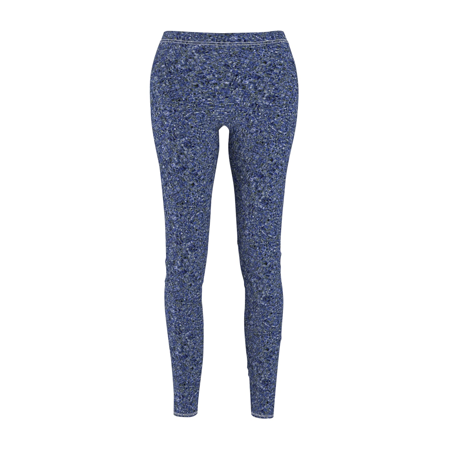 Women's Cut & Sew Casual Leggings "MADRAS MAYHEM" col. Cobalt Pulse
