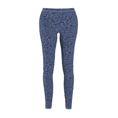 Women's Cut & Sew Casual Leggings "MADRAS MAYHEM" col. Cobalt Pulse
