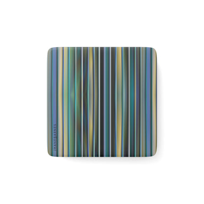 Porcelain Magnet, Square "STRIPES" col. Blue Jeans