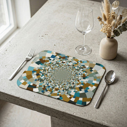 Leather Placemat "SCHATT INVERSION" col. Chocolate Mint