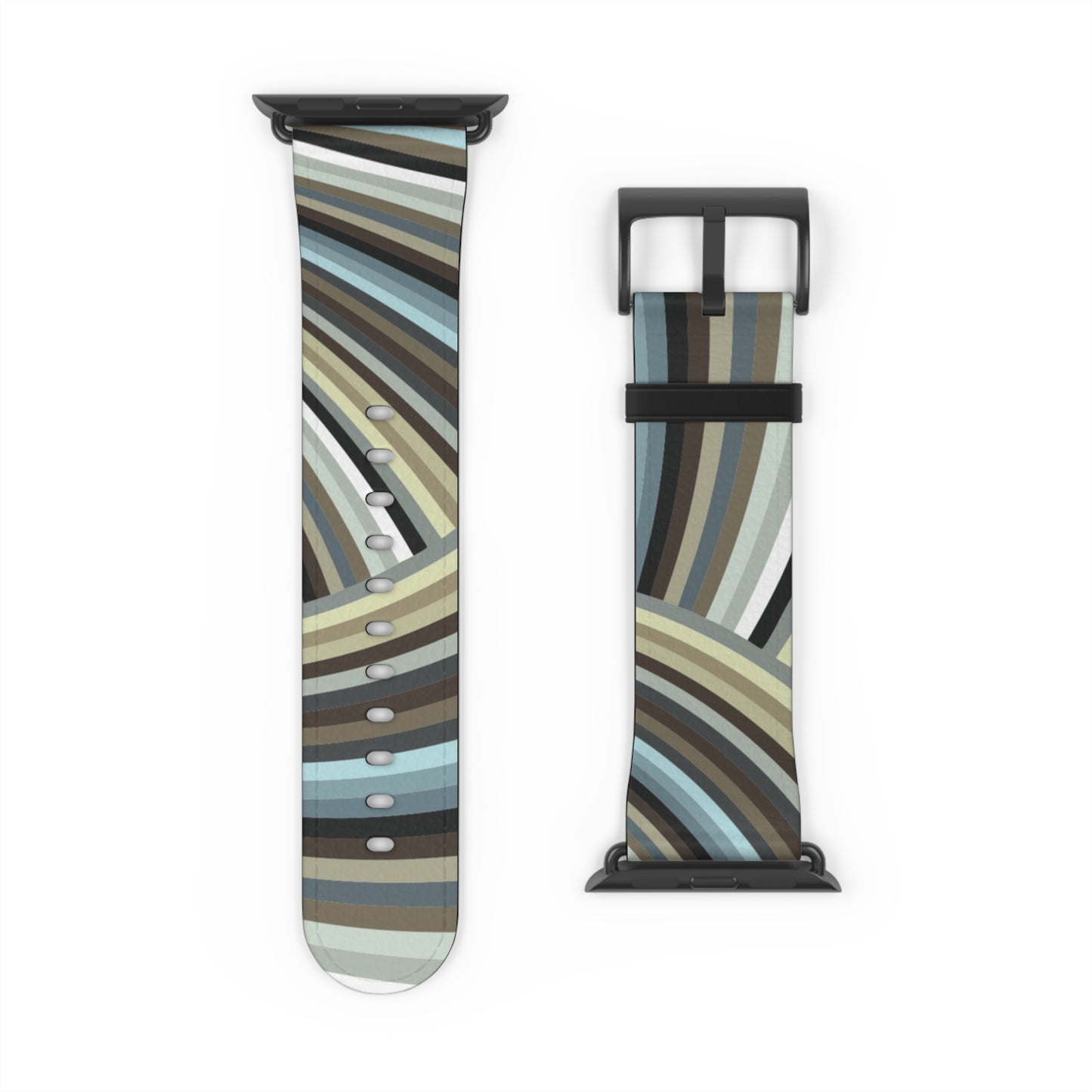 Vibrant Watch Band "STRIPE INVERSION" col. Mint Chocolate Sport Strap for Fitness Lovers