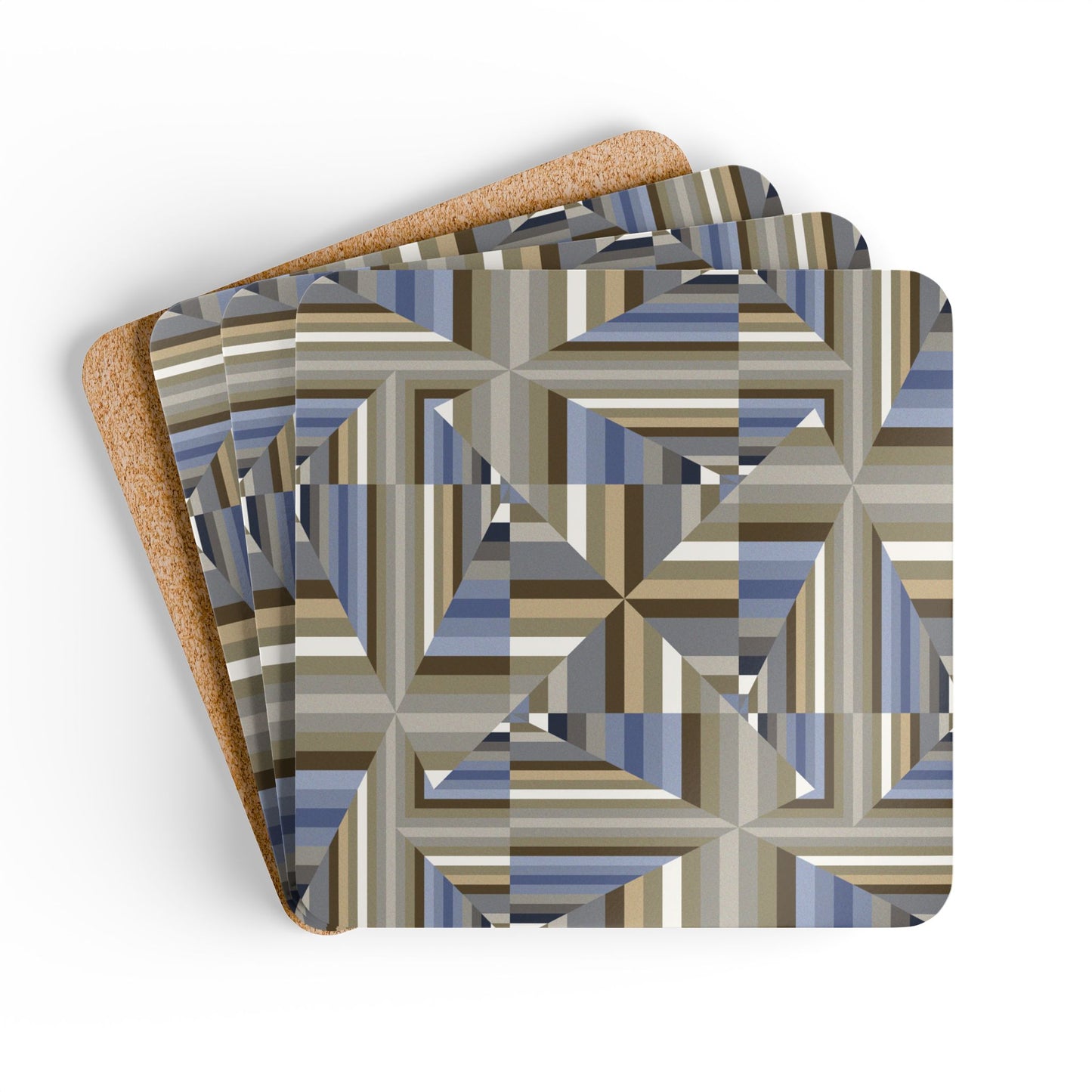 Corkwood Coaster Set  (4 pcs)  "ANGLES"