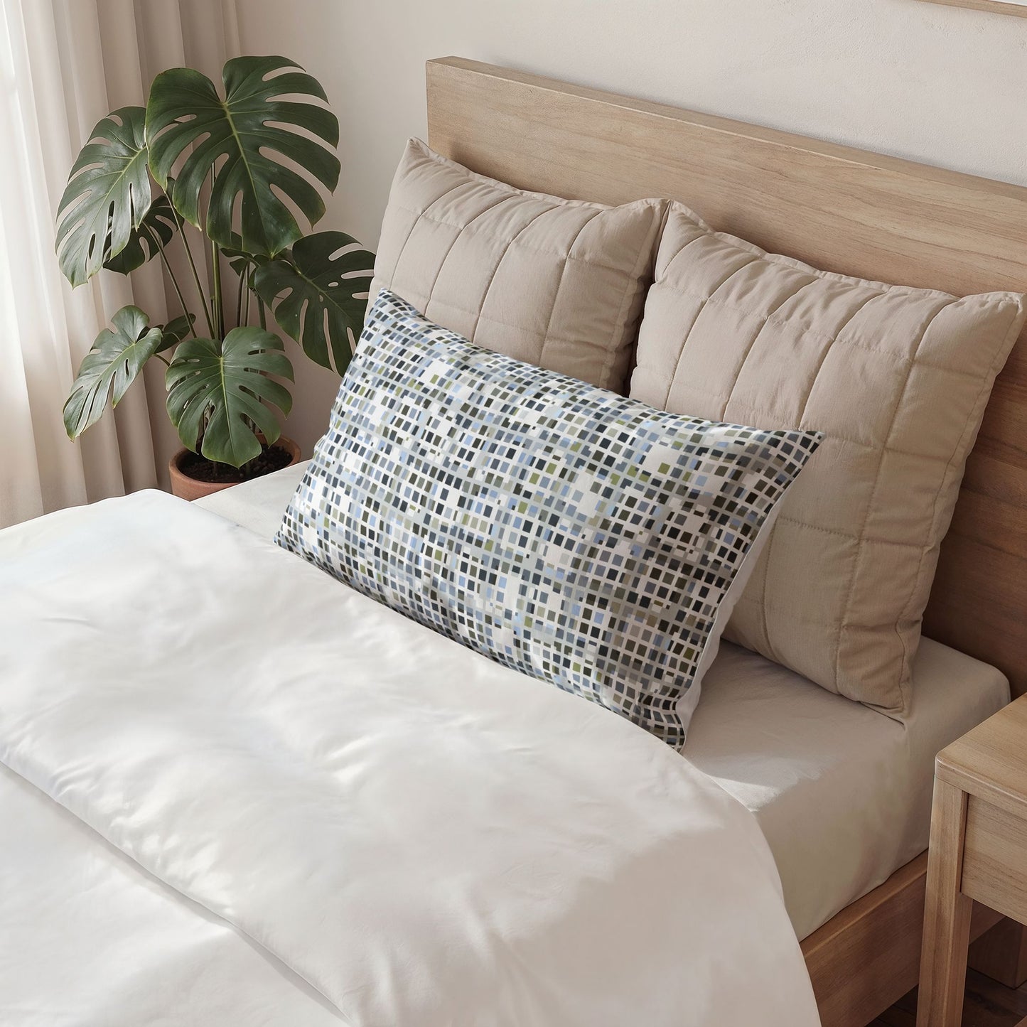 Cotton Pillow Sham "SQUARZE" col. Slate Brigade
