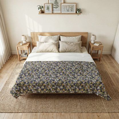 Cotton Comforter "LATTICE" col. Moss Behaving
