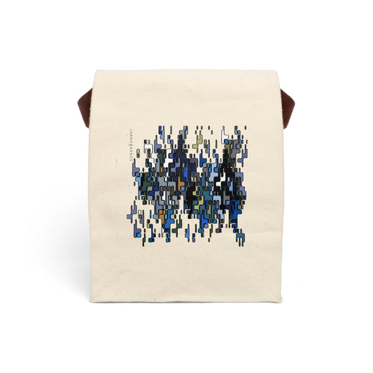 Canvas Lunch Bag With Strap "CIRCUIT" col. Blue jeans