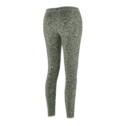 Women's Mid-rise Casual Leggings "TEXTURE" col. Mint Chocolate