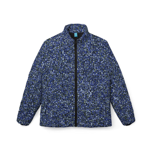 Women’s Puffer Jacket "CAMOU-SCHATT" col. Cobalt Pulse - Jhane Barnes custom design