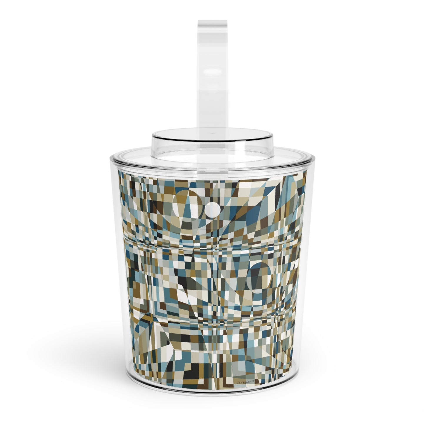 Ice Bucket with Tongs "QUAD" design by Jhane Barnes