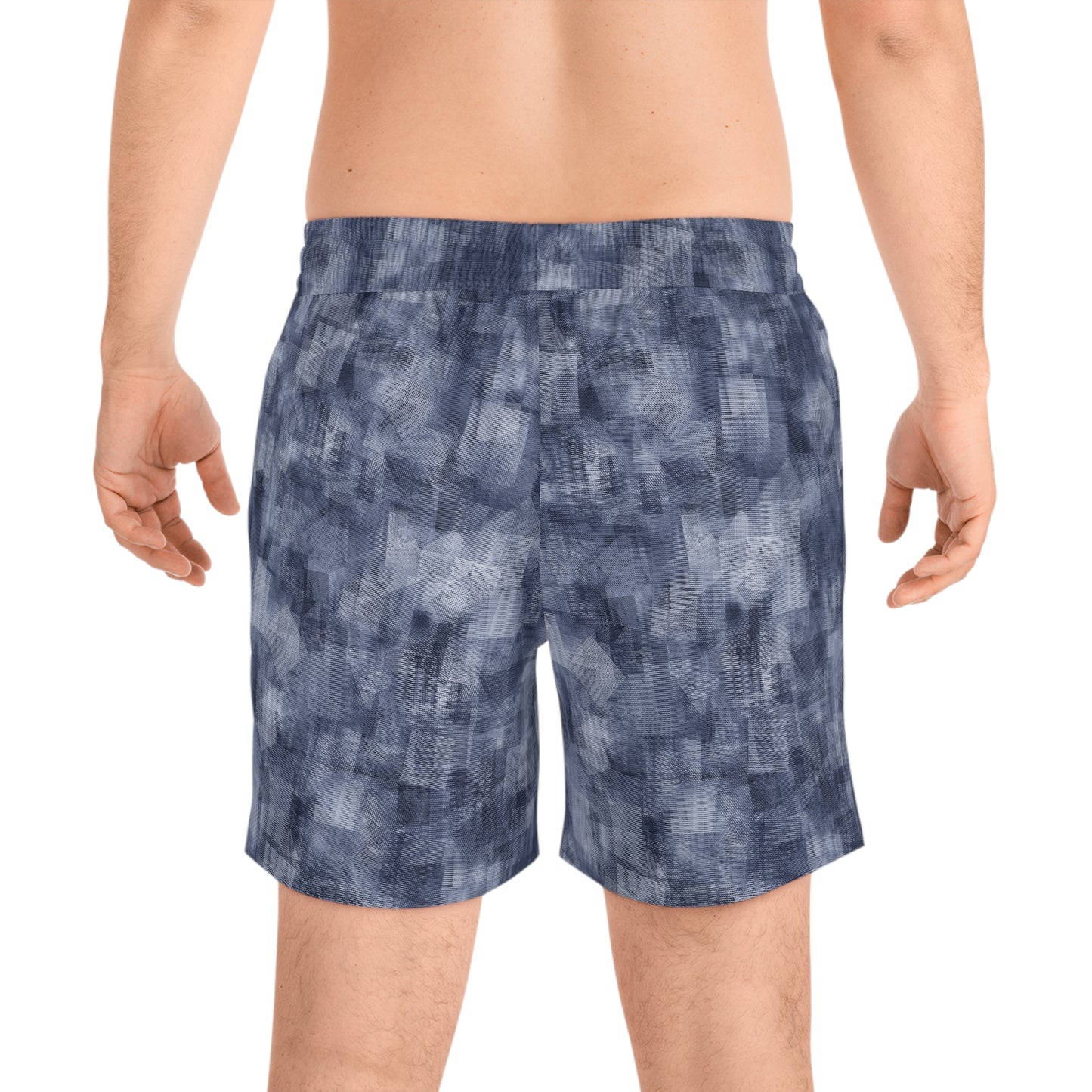 Men's Mid-Length Swim Shorts "MOIRE" col Navy