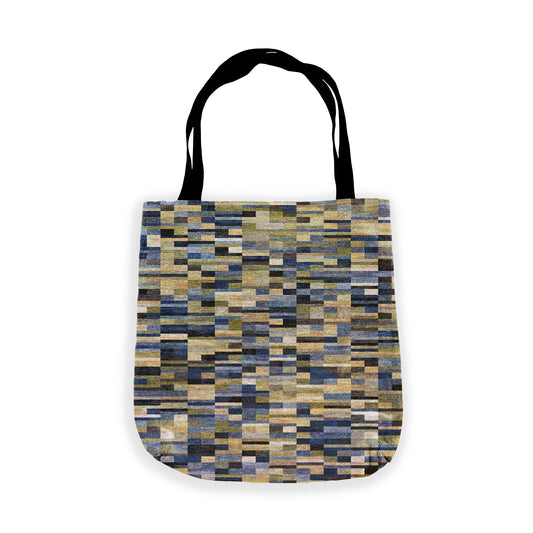 Woven Tote Bag "DOMINOES" col. Blue-Green Envy