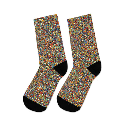 Recycled Poly Socks  "SQUARES" col Multi a Jhane Barnes custom design