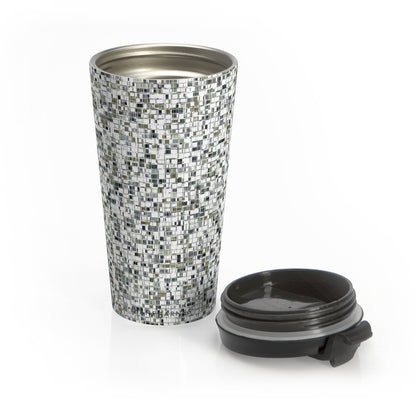 "X-WORD"  Stainless Steel Travel Mug - WHITE ground