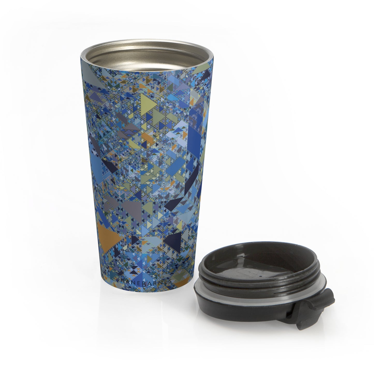 "SIERPINSKI"  Col Blue Jeans - Stainless Steel Travel Mug