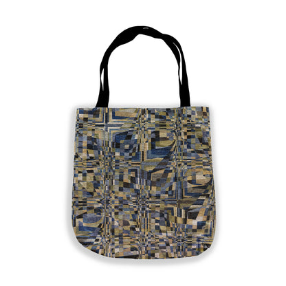 Woven Tote Bag "QUAD" col. Blue-Green Envy