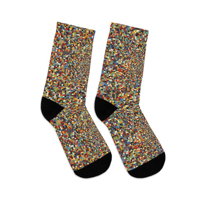 Recycled Poly Socks  "SQUARES" col Multi a Jhane Barnes custom design